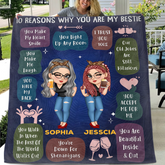 '10 Reasons Why You're My Bestie' Customized Blanket - Gift For Besties